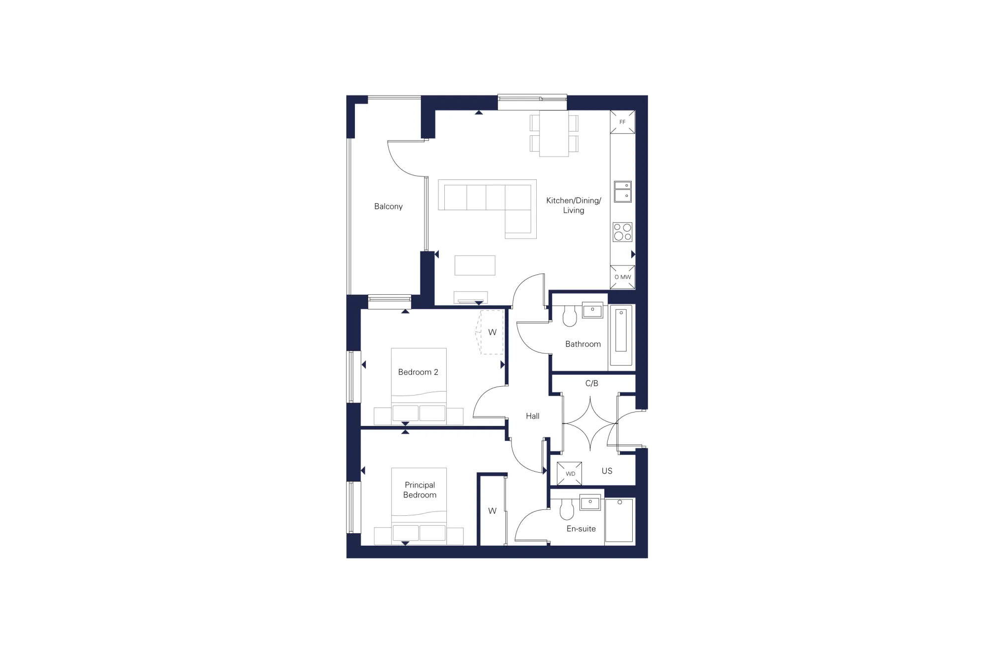 The Franklin Building, Apartment B12 Floorplan